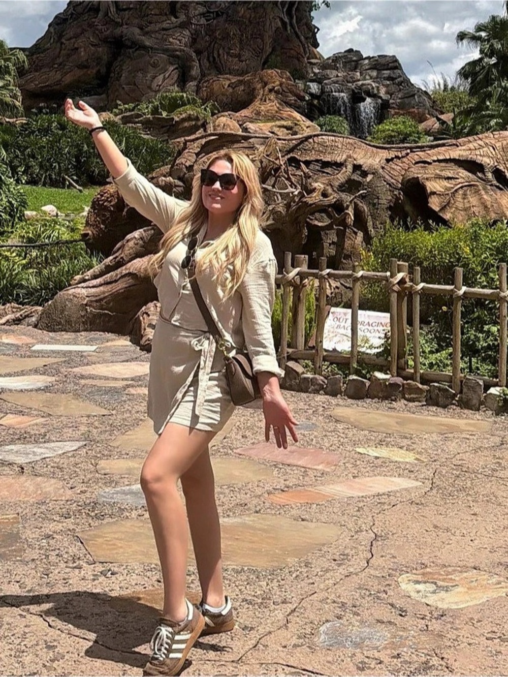 Cotton Mini Dress in Beige Like New
